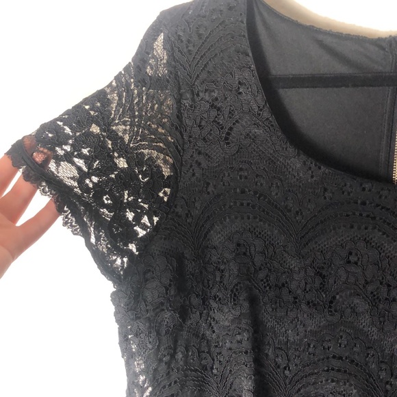 Torrid Intricate Long Two Tiered Black Lace Party Dress! - Picture 4 of 9